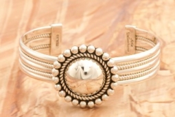Artie Yellowhorse Rising Sun Design Sterling Silver Bracelet